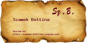 Szamek Bettina névjegykártya